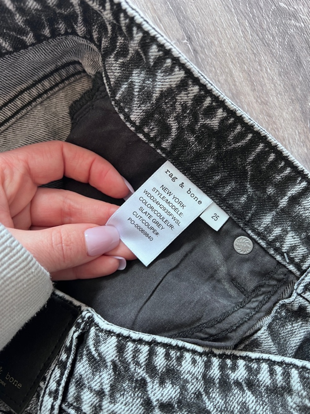 Rag & bone featherweight Logan mid rise wide leg jeans slate gray - Picture 9 of 12